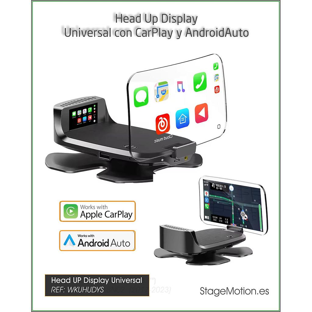 HUD (Head UP Display Color) Wireless CarPlay + Android Auto