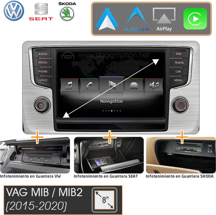 CarPlay® + Android Auto Original VW / SEAT / SKODA MIB Columbus/Discover PRO (2015-2020)