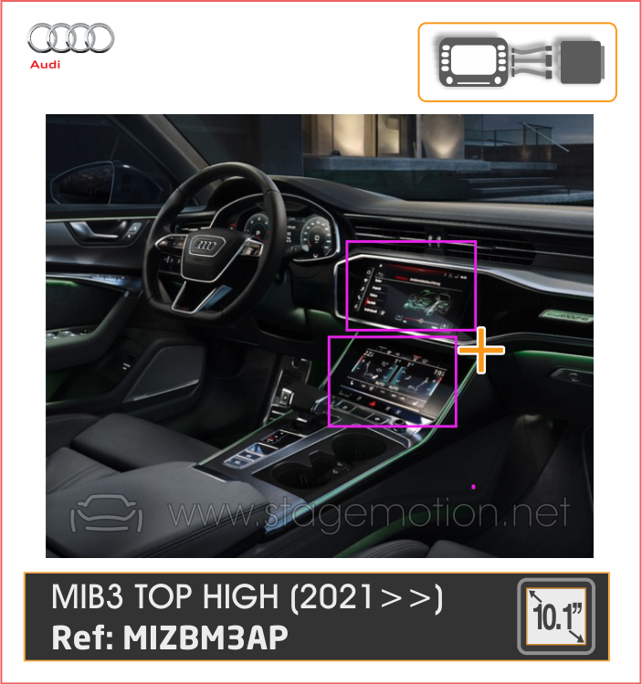 Interface Cámaras/Vídeo AUX Audi MIB3 TOP PREMIUN 10.1"/8.8" (A6/A7/A8/Q7/Q8 desde 2021)