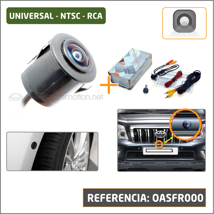 Cámara Visión Delantera RCA-NTSC Universal *Empotrada Gran Angular 175 grados (16mm)