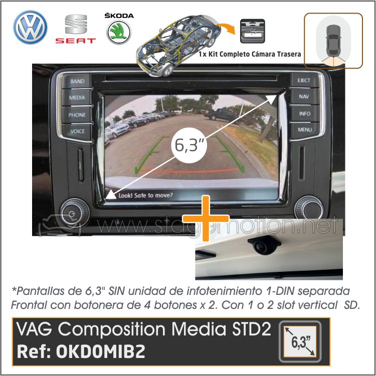 Kit RVC Universal Composition y Discover MIB-STD2 6,3" y 6,5" MIB2GP (LG)