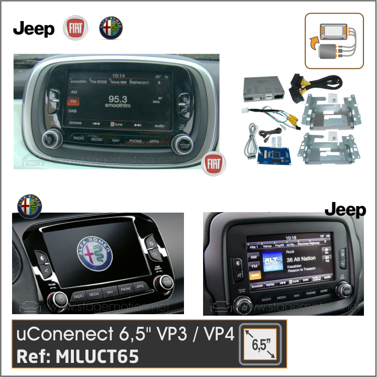 Interface Vídeo + Cámara Visión FIAT/Jeep/Alfa - UConnect 6.5'' VP3 y VP4 (Hardman 6,5")