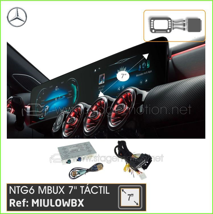 Interfaz Cámaras Visión + Vídeo AUX MBUX TÁCTIL (NTG6 LOW de 7"). Apto Automoviles