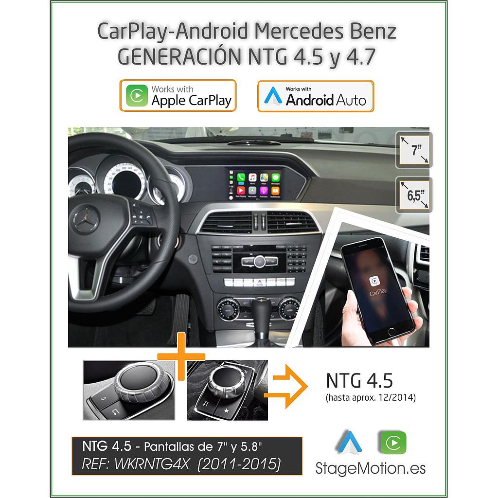 Kit Wireless Car-Play + Android Auto + Mirror-Link + USB + Puerto Cámara Visión Mercedes NTG4.5 (2011-2015) 5.8" / 7"