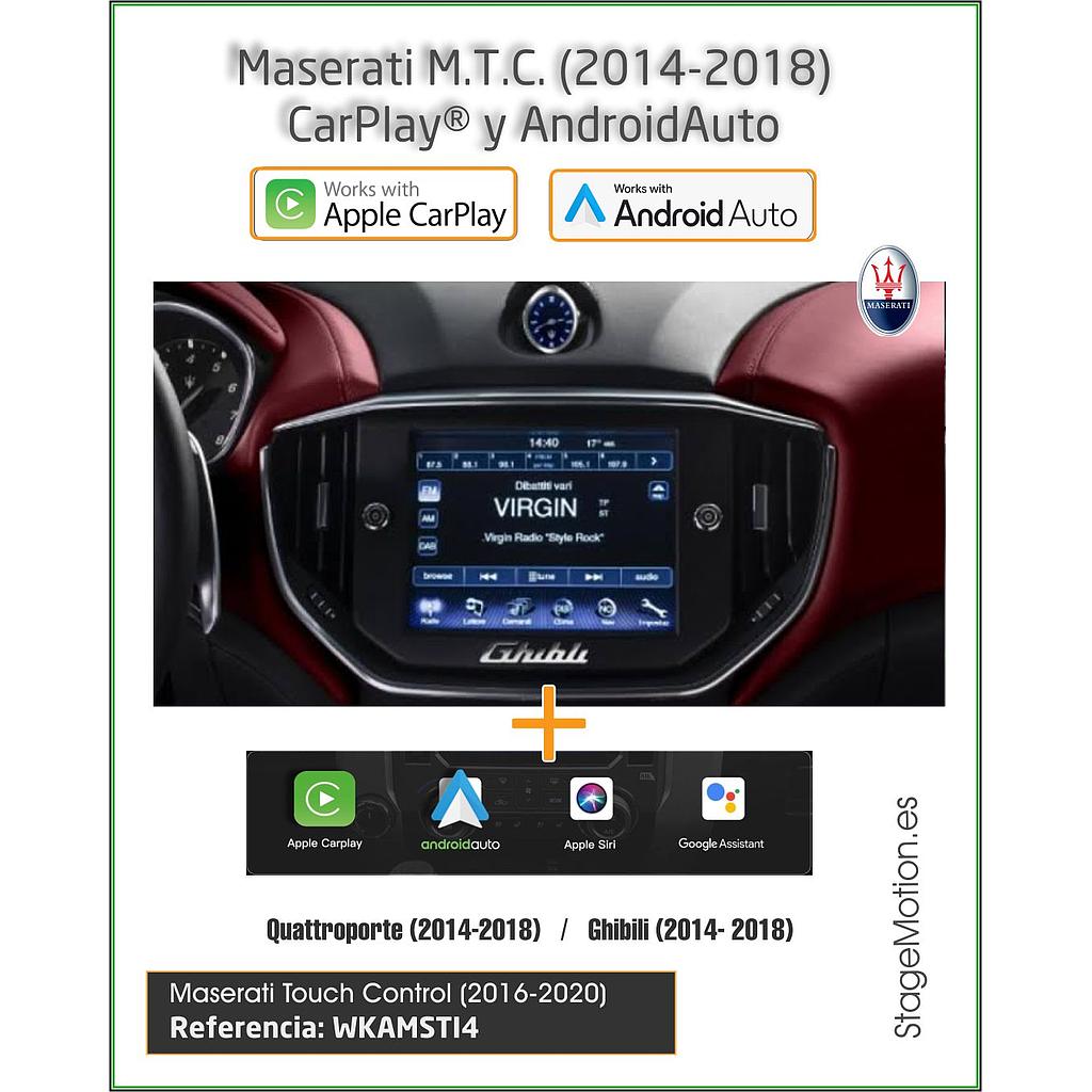 Kit Maserati MTC Wireless Car-Play + Android Auto + USB + Puertos Cámaras Visión