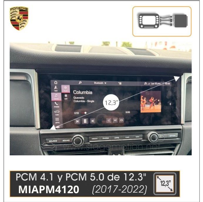 Interfaz LVDS Cámaras y Vídeo AUX Porsche PCM 5.0 12" (2017-2019) Hardman