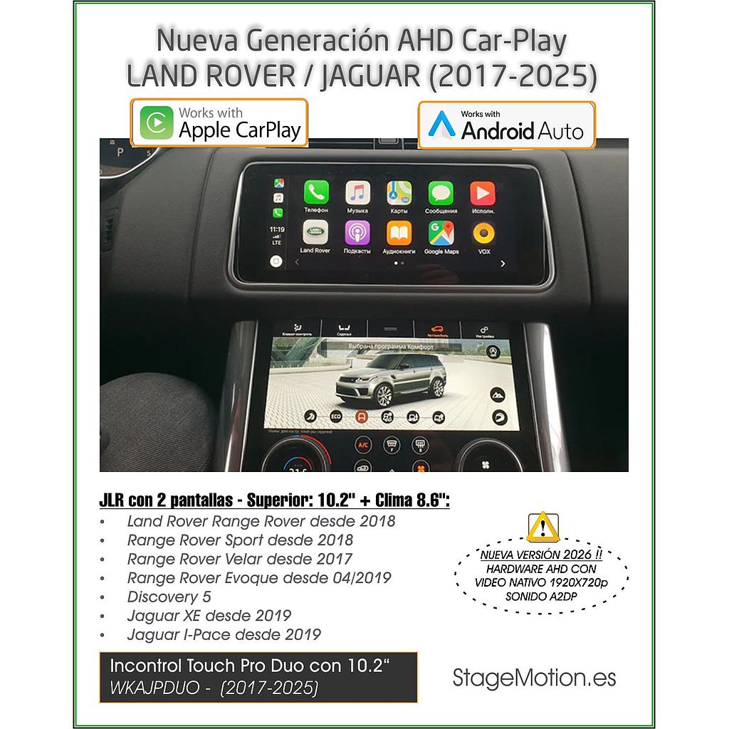 Kit Car-Play Wireless + AndroidAuto + USB LandRover/Jaguar (Versiones InTouch DUO de 10,2") desde 2018