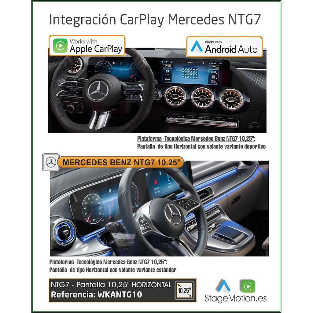 Kit Wireless Car-Play + Android Auto + Visión AHD - NTG7 Táctil 10,2" (pantalla horizontal)