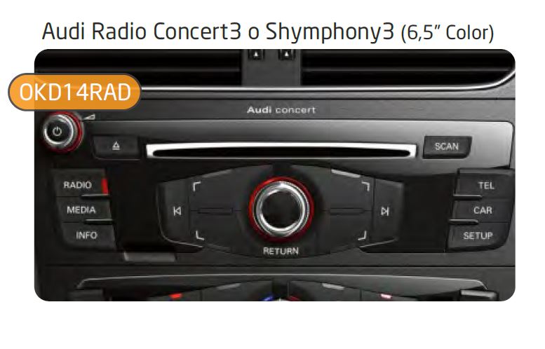 Kit RVC Integrado A4 (8K), Q5 y A5 (8T Coupe/SB) Radio Concert 6.5'