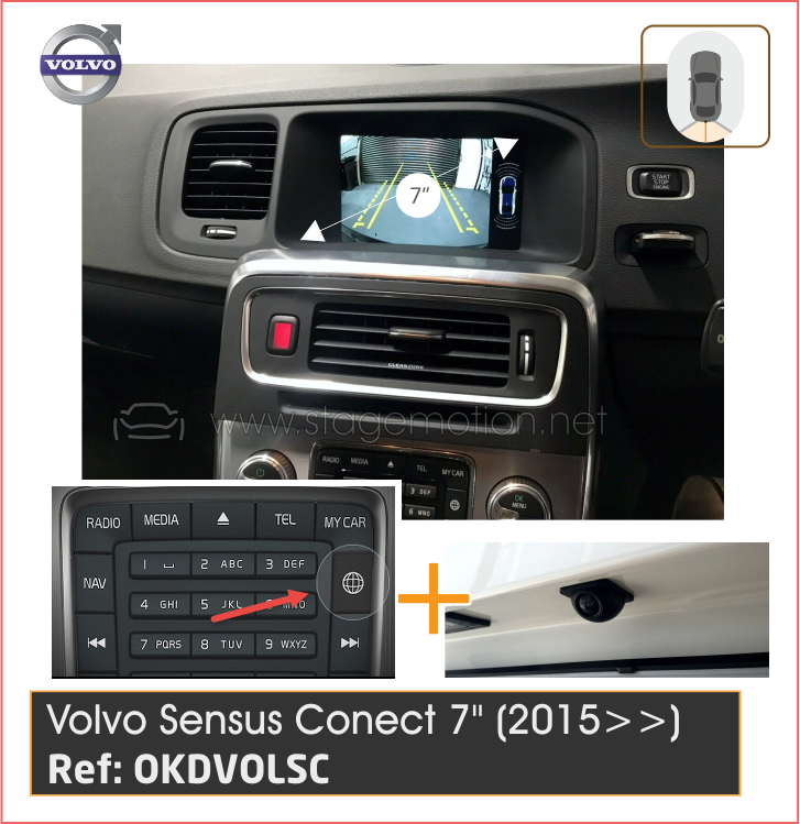 Kit RVC Integrado Volvo Sistema Sensus Connect 7" (2015-2019)