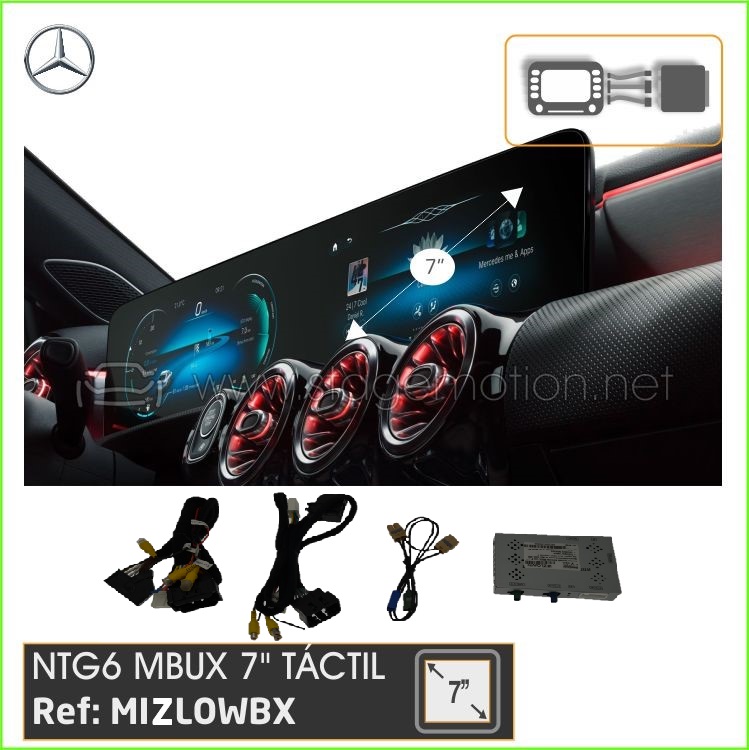 Interfaz Cámaras Visión + Vídeo AUX MBUX TÁCTIL (NTG6 LOW de 7") Sólo Sprinter