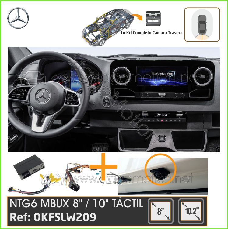 Kit RVC Integrado Mercedes Táctil NTG6 8" MBUX desde 2018