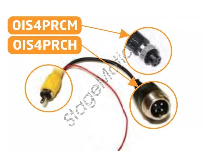Conversor de 0,18m. conexión de cámara industrial 4 pines rodonda hembra/macho a RCA