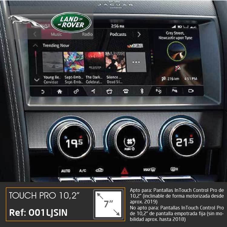 Interface Cámaras/Vídeo In Touch PRO DUO 10,2" LandRover/Jaguar (2017-2021) *1 pantalla única