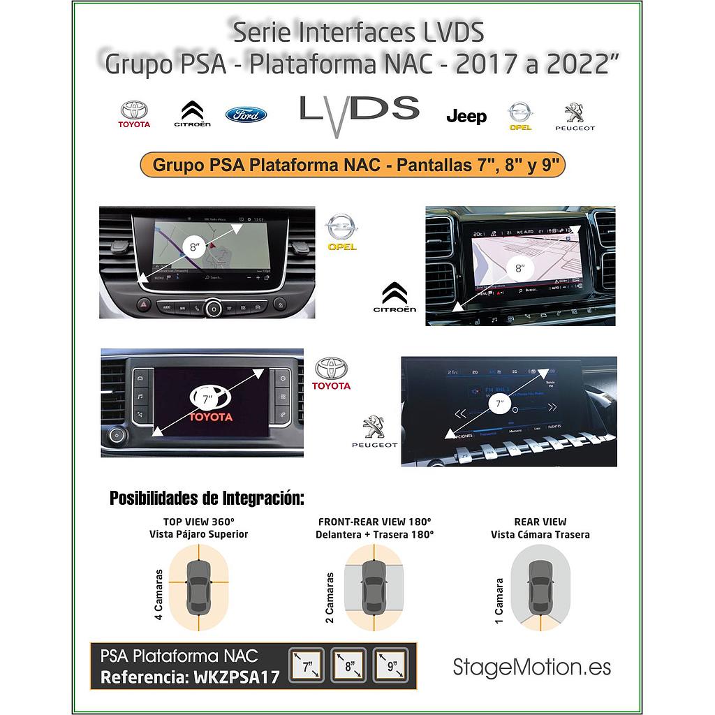 Interface Cámaras + Vídeo AUX Peugeot/Citroën/Toyota/Opel/DS NAC 7"
