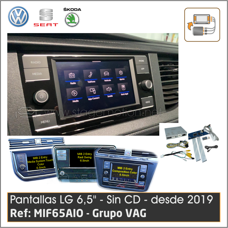 Interface Vídeo Auxiliar y Cámaras Visión 180º GrupoVAG MIB2GP 6,5" (All-In-One LG 2018-2024)