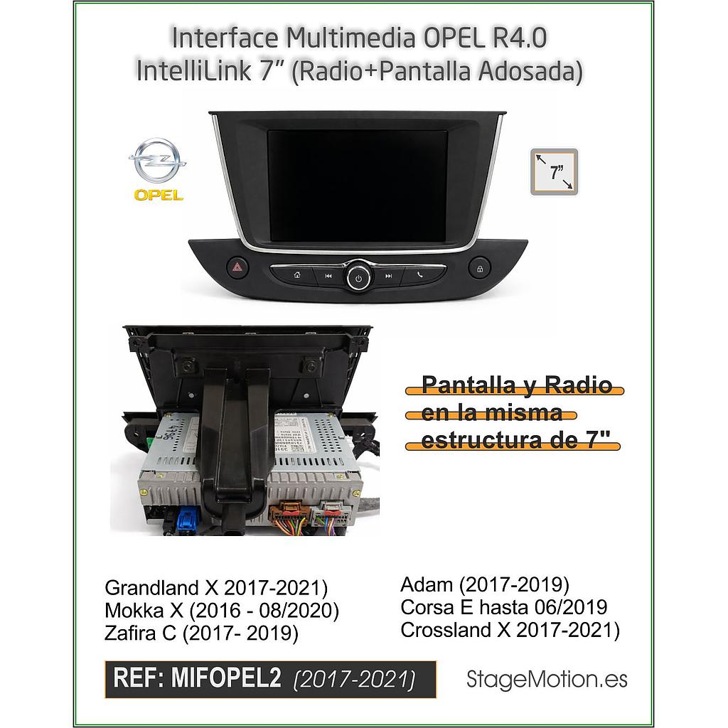 Interface Multimedia OPEL R4.0 IntelliLink 7" (Radio 1-DIN adosada detrás de pantalla)