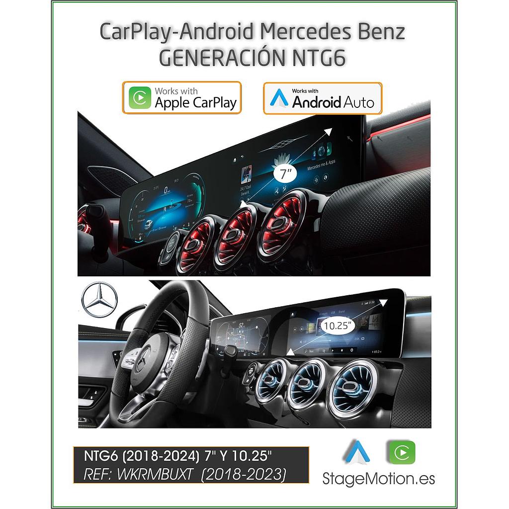 Kit Car-Play Wireless + Android Auto + USB Multimedia Mercedes MBUX NTG6 (Pantalla 10,25" y 8" Táctil)
