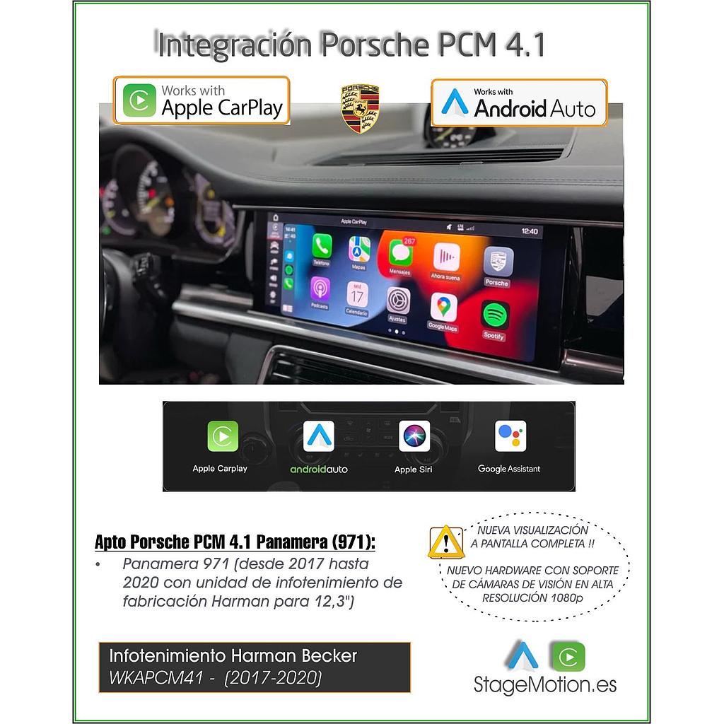 Kit Wireless Car-Play + Android Auto + Visión AHD Porsche Panamera PCM 4.1 de 12,3" (2017-2020)