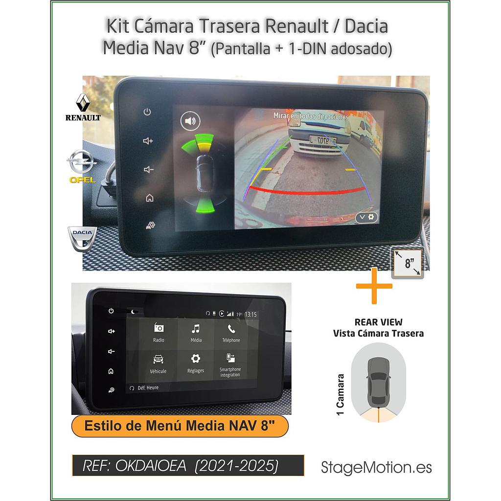 Kit Cámara Trasera Renault/Dacia Media NAV 8"(desde 2021) 1-DIN