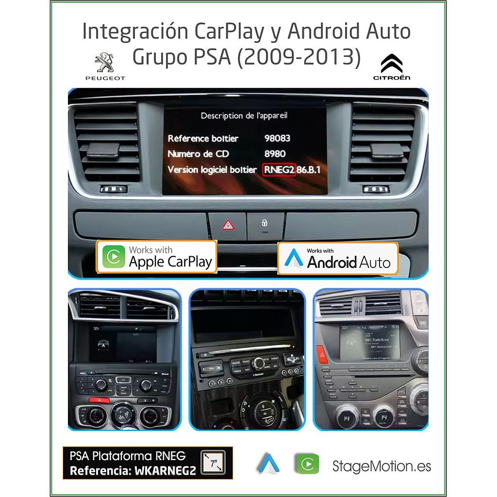 Kit Wireless Car-Play + Android Auto + Mirror-Link + Cámara Visión CITROËN/PEUGEOT/DS RNEG (2009-2013)
