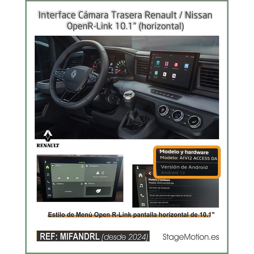 Interface Video AHD/HDMI NISSAN/RENAULT &amp; Android OpenR-Link 10.1" *horizontal