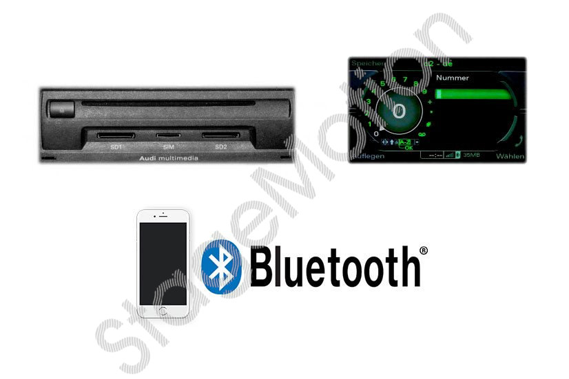 Kit de adaptación del teléfono móvil Bluetooth para Audi Q7 4L MMI 3G "completo"