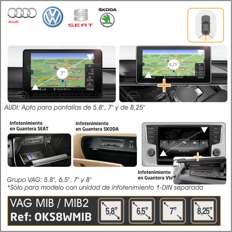 Kit RVC Integrado MIB2 AUDI A6/A7 (2015-2019) 8,25"