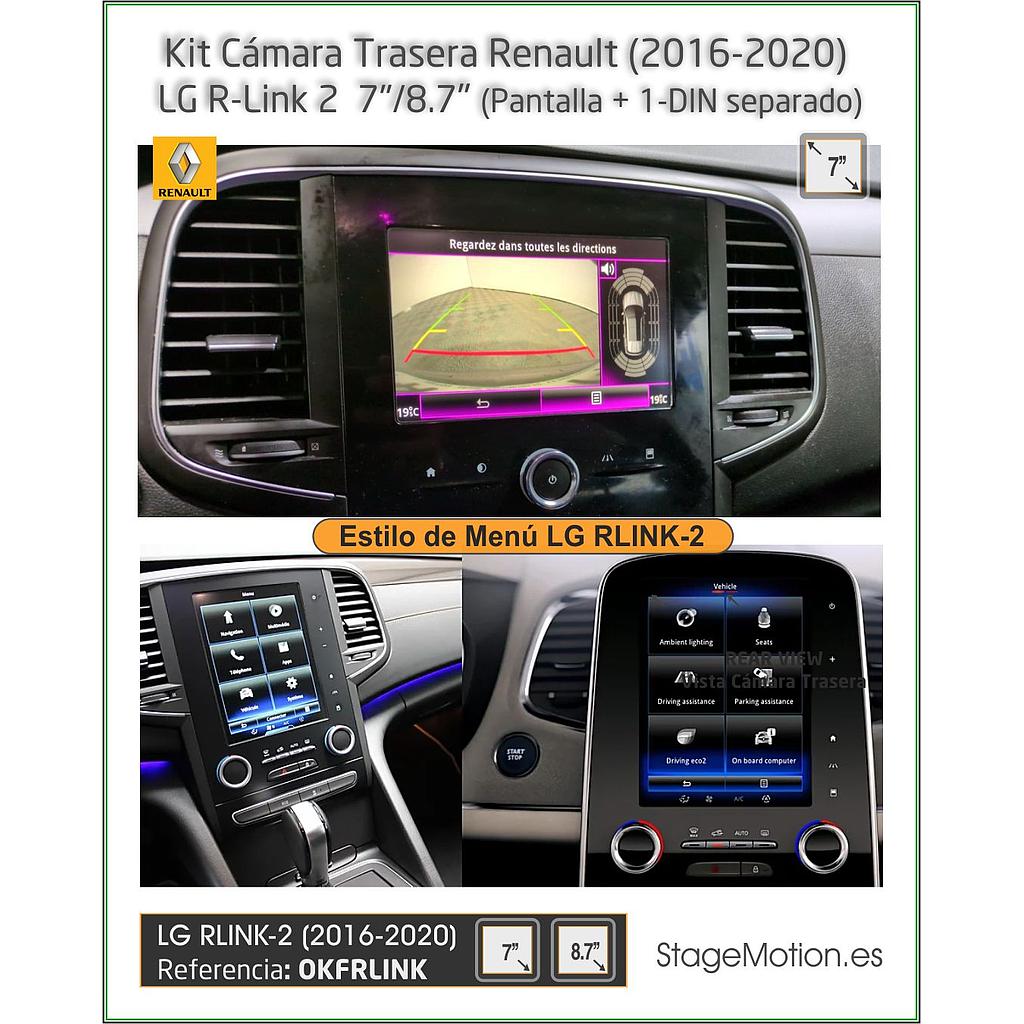 Kit Cámara Trasera Renault R-Link2 (LG) Pantallas 7"/8,7" (2016-2020)