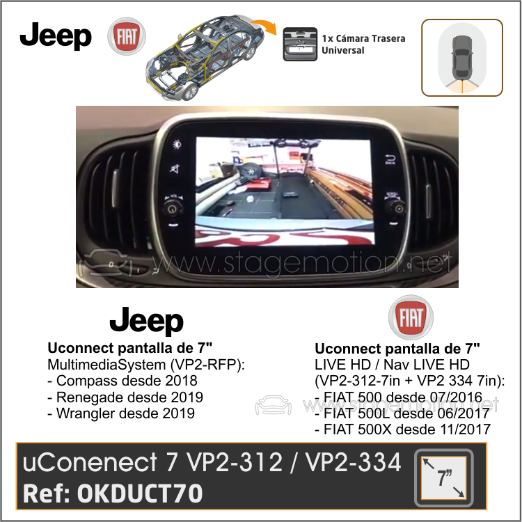 Kit RVC FIAT-JEEP Uconnect 7 (LIVE HD + Nav LIVE HD pantalla 7")
