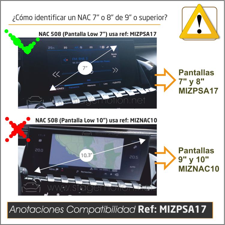Interface Cámaras + Vídeo AUX Peugeot/Citroën/Toyota/Opel/DS NAC 7"/8" (desde aprox. 2017)