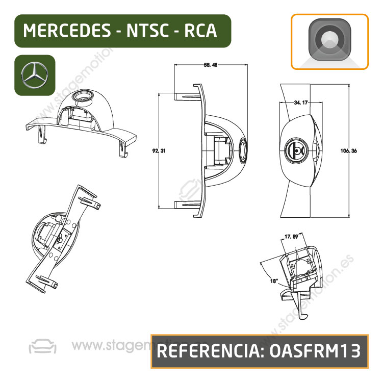 Cámara Frontal Específica RCA - Mercedes Clase GLE (2020>>) - Calandra AMG Sport