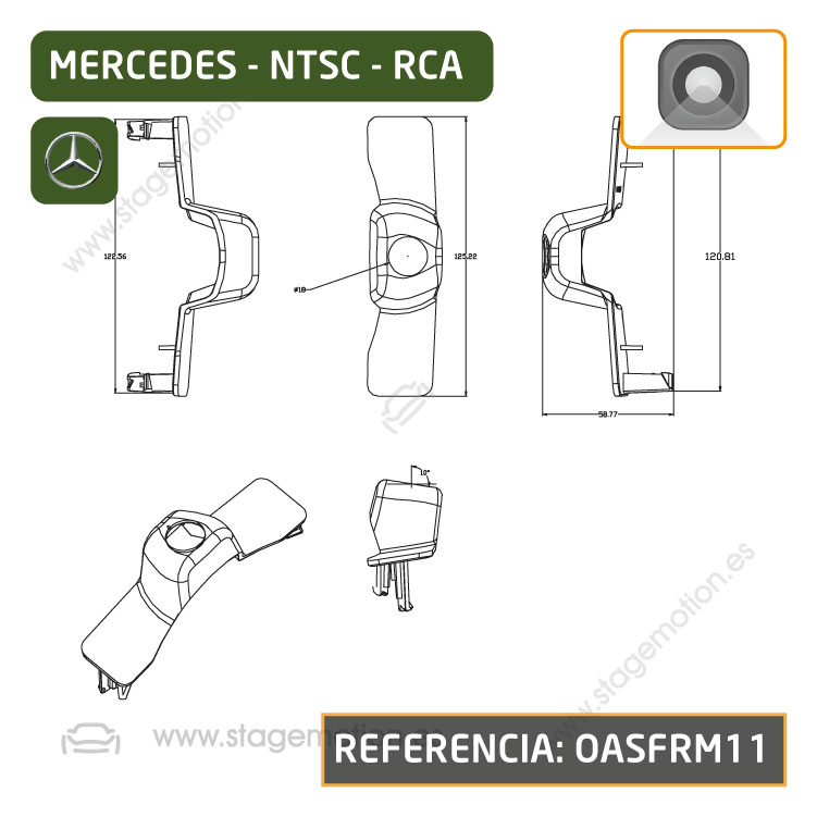 Cámara Frontal Específica RCA - Mercedes Clase GLC (2020>>) *Con Calandra AMG Sport