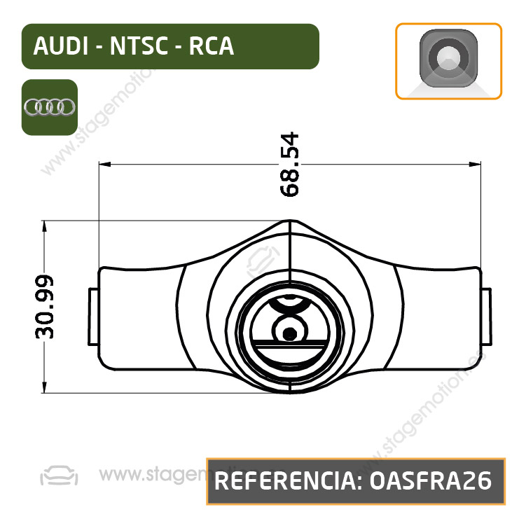 Cámara Frontal Específica RCA Audi A4 (8W desde 2020) Tipo 2