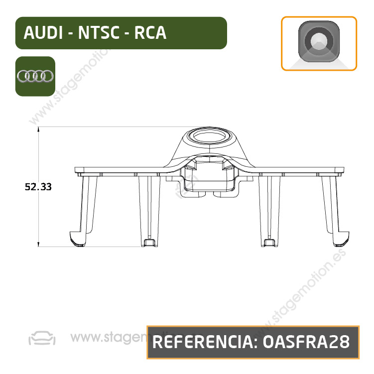 Cámara Frontal Específica RCA Audi A3 (8Y desde 2020)