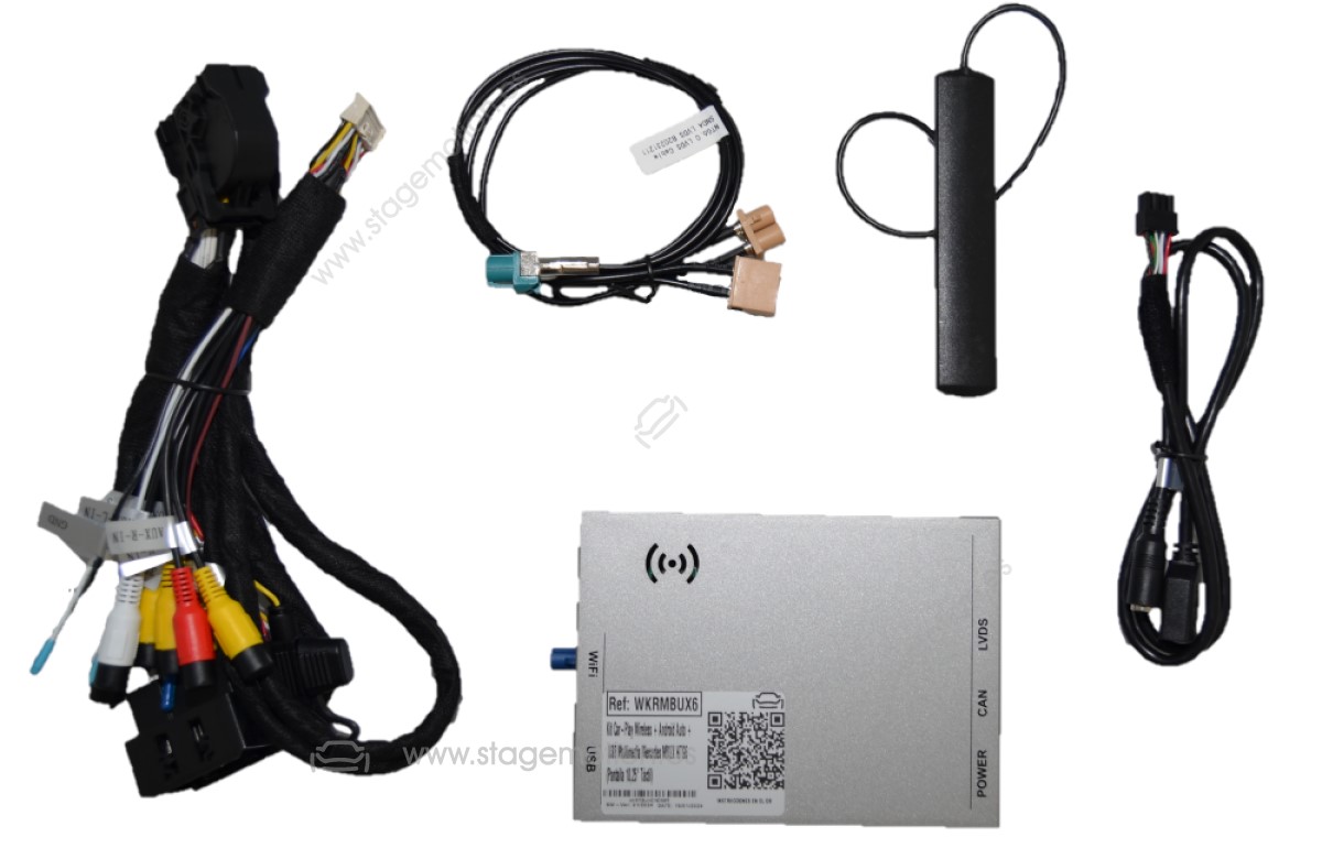 Kit Car-Play Wireless + Android Auto + USB Multimedia Mercedes MBUX NTG6 (Pantalla 10,25" Táctil)