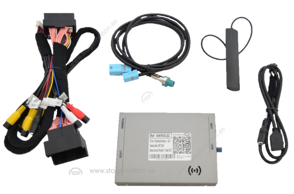 Kit Car-Play/Android Wireless + USB + Cámaras Visión 180º VOLVO Sensus Connect (Pantallas 7" desde 2015)