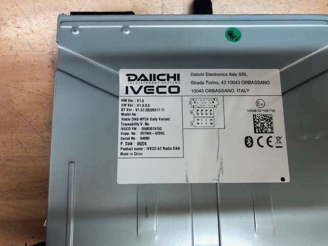 Cableado Puerto Cámara Boxer2 / Jumper2 / Movano / Pro-AceMAX / Ducato 3 / IVECO Daily HI-CONNECT 7” *Fabricación Daichi (una ruleta frontal)