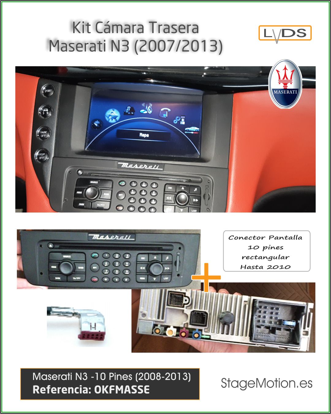 Kit RVC Integrado Maserati (hasta 2013 / 10 pines)