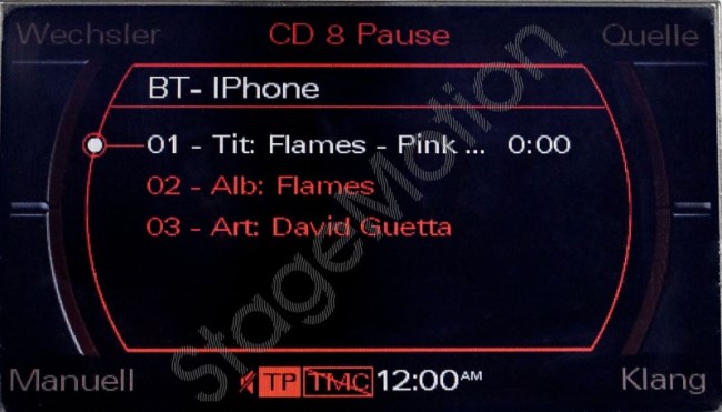 AUX, A2DP Bluetooth Plug and Play Receptor de música para MMI 2G